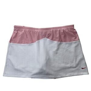 Nike Skort L 12-14 Pink White Textured Fit Dry Tennis Golf Pickleball